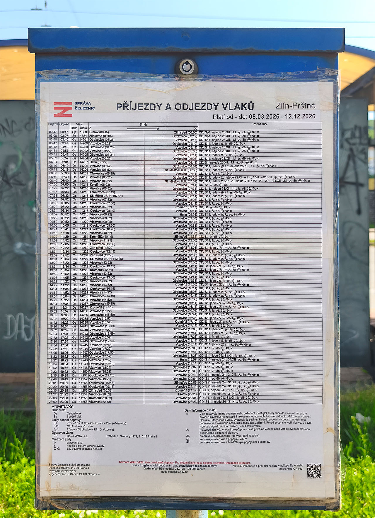 Počtem 73 vlaků na jízdním řádu nicméně Zlín-Prštné předčí nejednu evropskou metropoli. Ve všední dny odsud v roce 2026 odjíždělo 63 vlaků a v neděli 54, včetně jednoho páru spěšných vlaků. (Pro srovnání ve stejném období Tirana 0 vlaků, Sarajevo 9 vlaků, Skopje 10 vlaků, Sofia 54 vlaků apod.). Počtem 73 vlaků na jízdním řádu nicméně Zlín-Prštné předčí nejednu evropskou metropoli. Ve všední dny odsud v roce 2026 odjíždělo 63 vlaků a v neděli 54, včetně jednoho páru spěšných vlaků. (Pro srovnání ve stejném období Tirana 0 vlaků, Sarajevo 9 vlaků, Skopje 10 vlaků, Sofia 54 vlaků apod.).